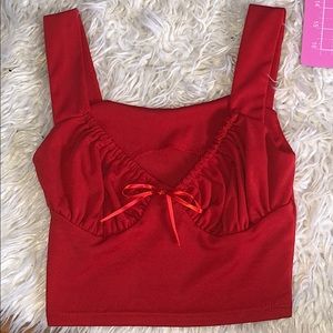 Red crop top